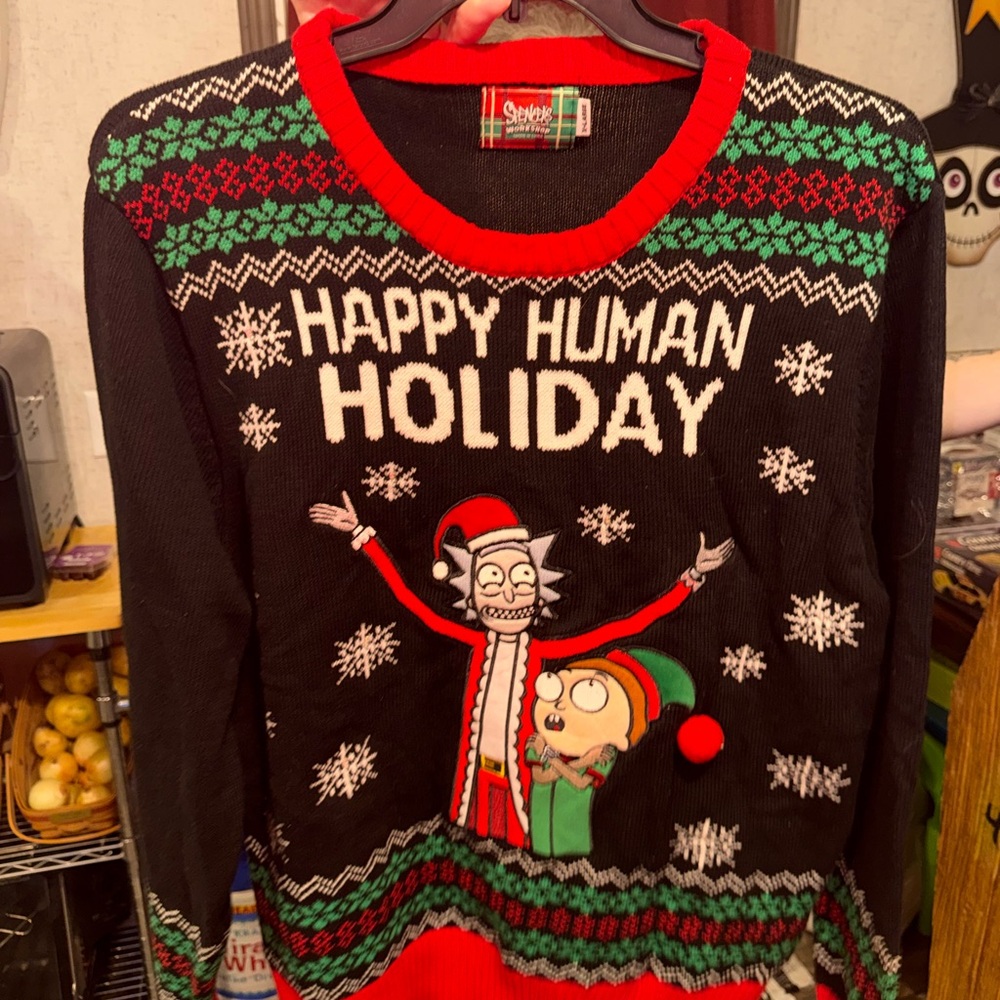 Heave thread Spencer's Black Sweater with Red Trim non smoking environment